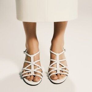 Alexandre Birman White Strappy Stiletto Sandals